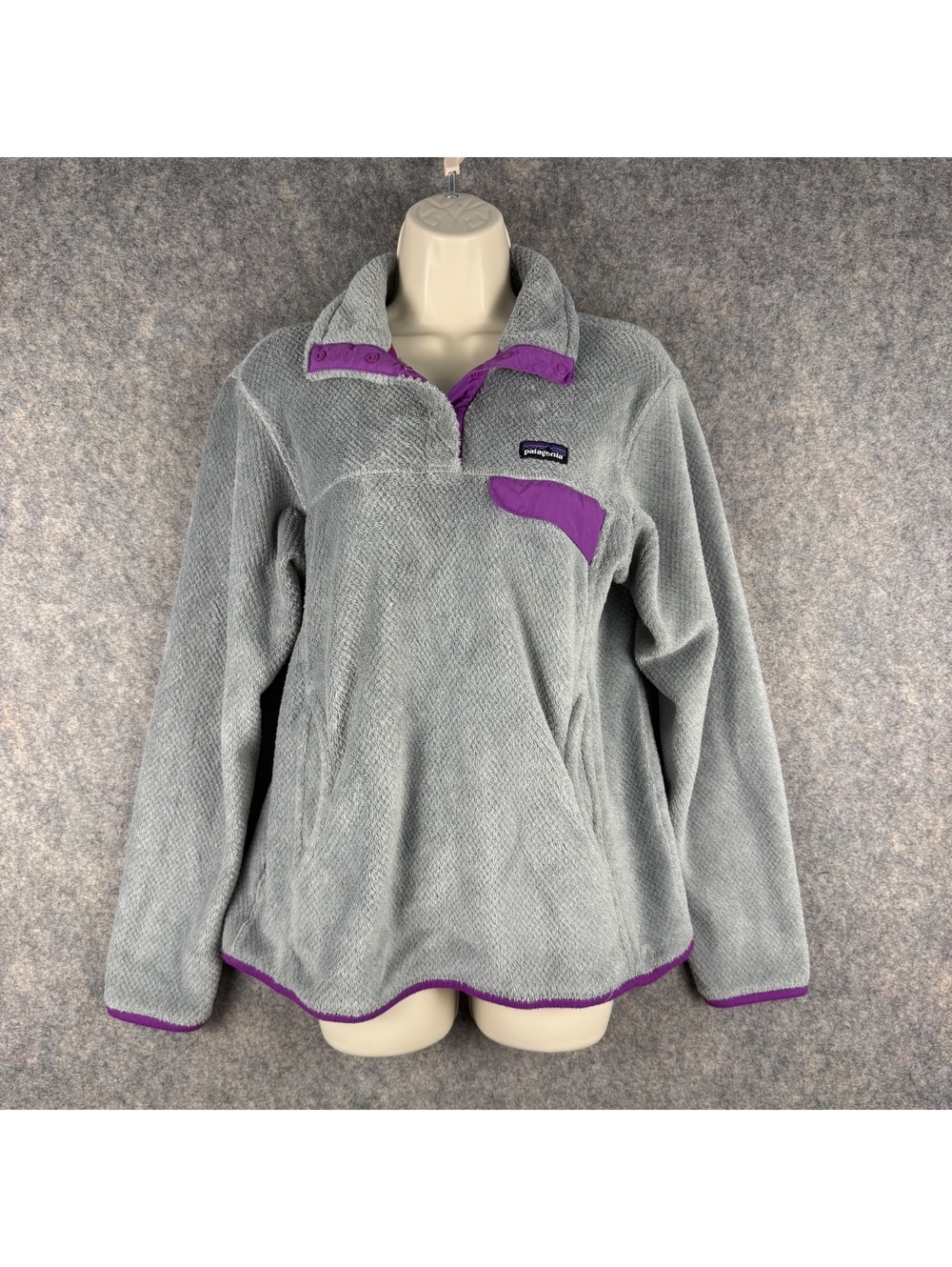 Patagonia Re-Tool Snap-T Fleece Pullover Gray Violet Purple Women Medium 339
